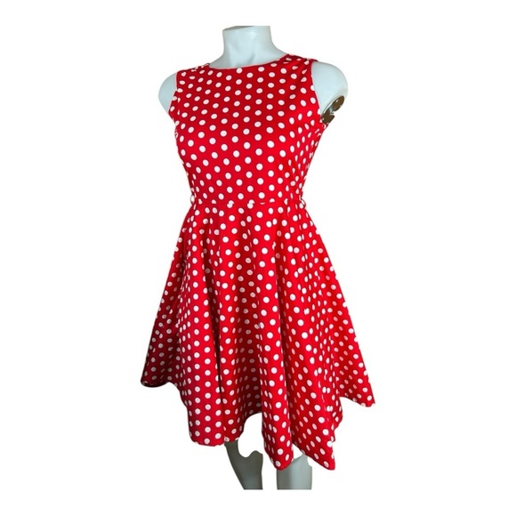 BlackButterfly Kids ‘Audrey’ Vintage Polka Dot 50’s Dress Red & White Sz 11-12 - Picture 2 of 12